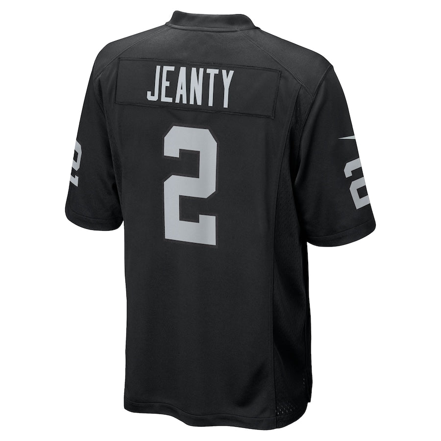 Men's Las Vegas Raiders Ashton Jeanty  Black 2025  Draft First Round Pick Game Jersey