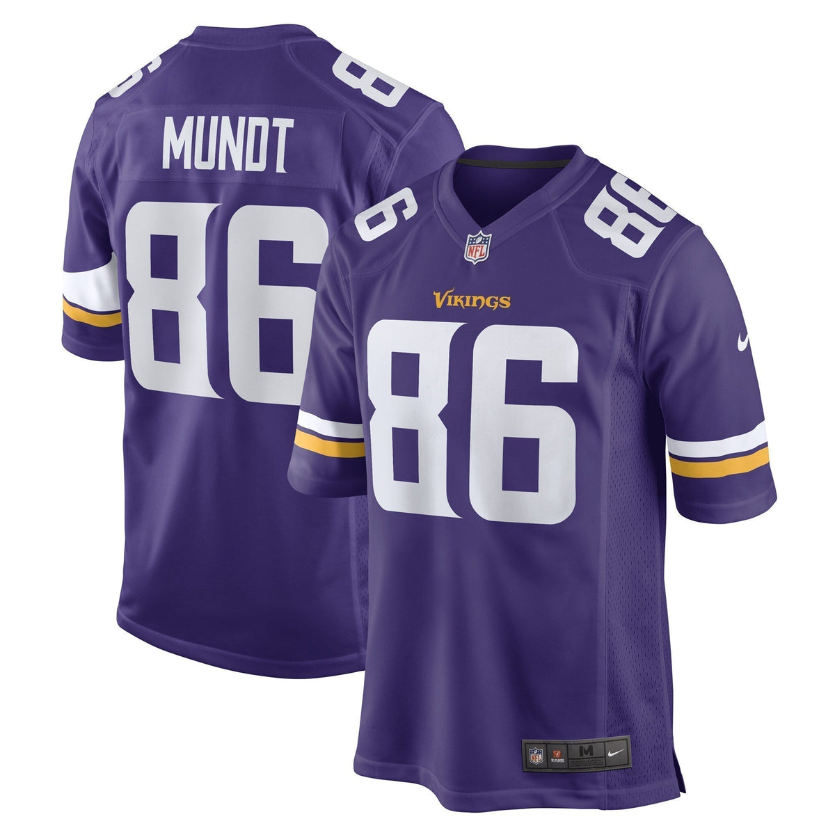 Johnny Mundt Minnesota Vikings  Game   Jersey - Purple