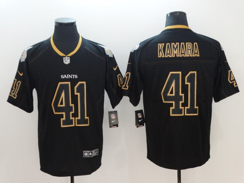 Men's New Orleans Saints #41 Alvin Kamara Black Game Team Jersey1