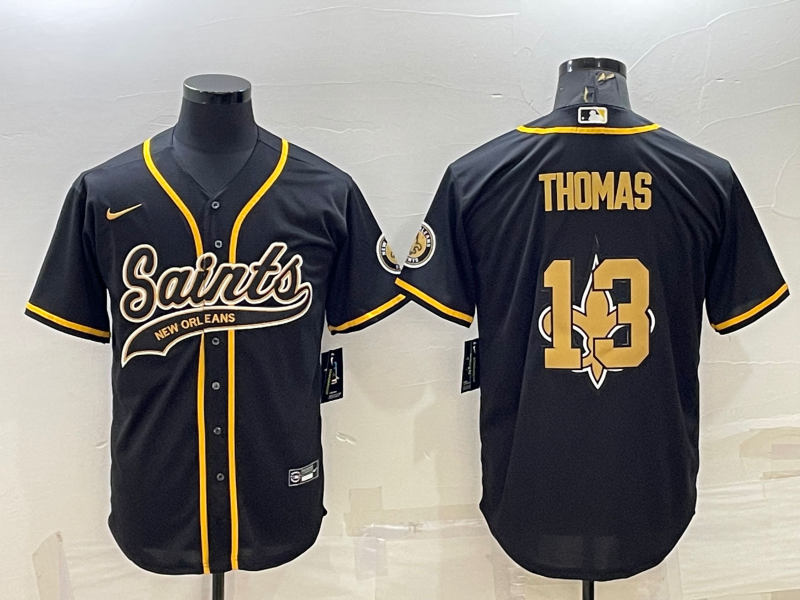 Men's New Orleans Saints Michael Thomas #13 Black Player Jersey1 Joint Edition