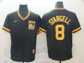 Men's Pittsburgh Pirates Willie Stargell #8 Black Replica Player Jersey1