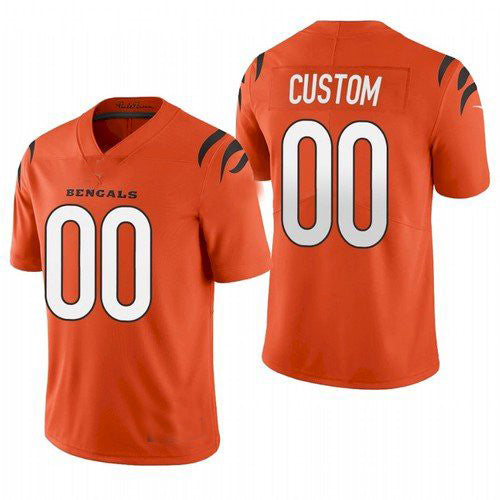 Custom1 Cincinnati Bengals 2021 New Orange Vapor Untouchable Limited American Stitched Football Jerseys