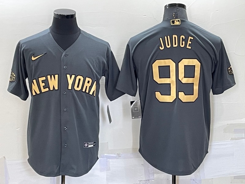 Men's New York Yankees Aaron Judge #99 Gray Stitched Jersey1