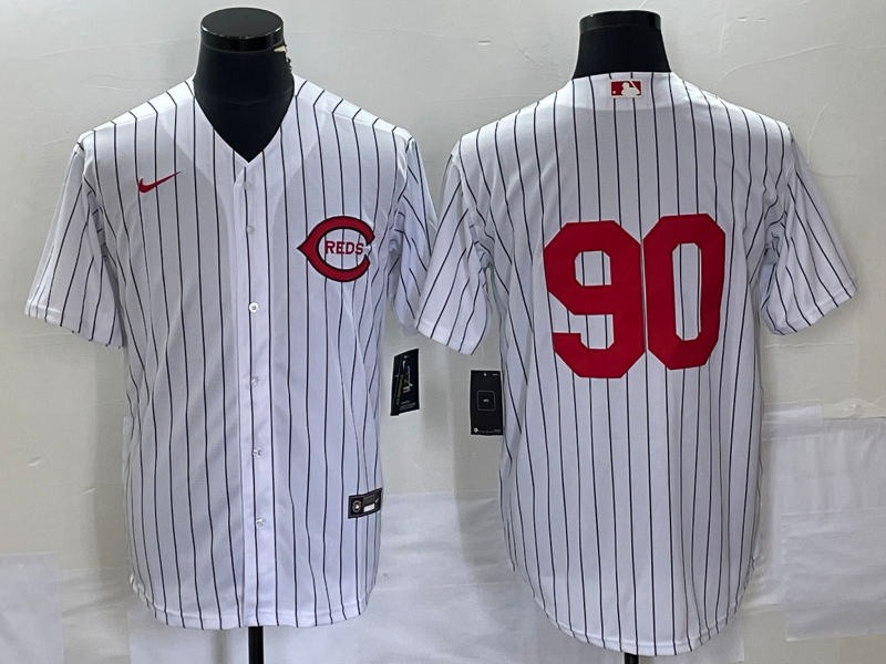 Men's Cincinnati Reds #90 White 2022  at Field of Dreams Game Authentic Player Jersey1