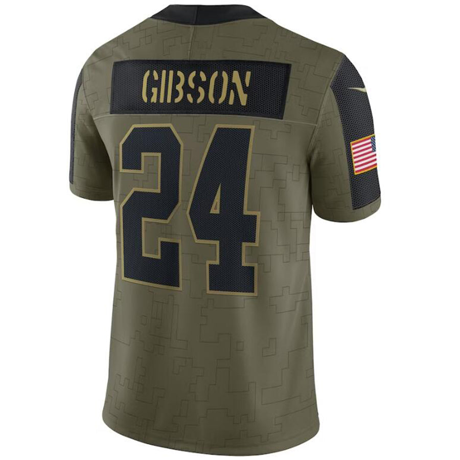 W.Commanders #24 Antonio Gibson Olive 2021 Salute To Service Player Game Football Jerseys