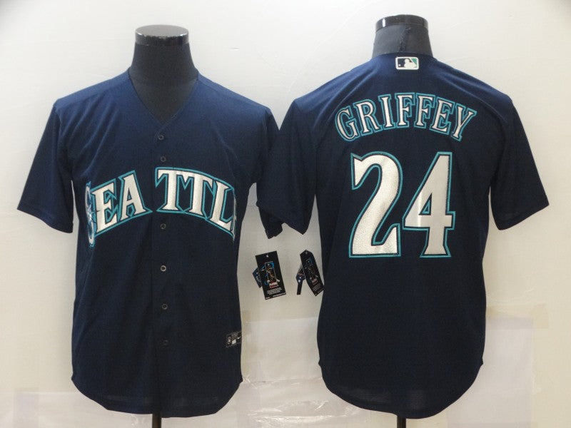 Men's Seattle Mariners Ken Griffey Jr. #24 Navy Replica Player Jersey