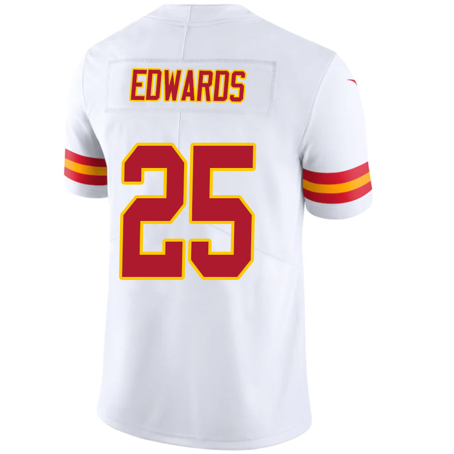 KC.Chiefs #25 Clyde Edwards-Helaire Player White Vapor Limited Game Football Jerseys
