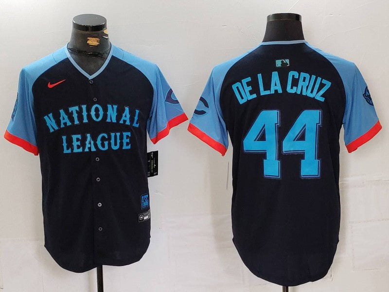 Men's National League Elly De La Cruz #44 Navy 2024  All-Star Game Limited Player Jersey1