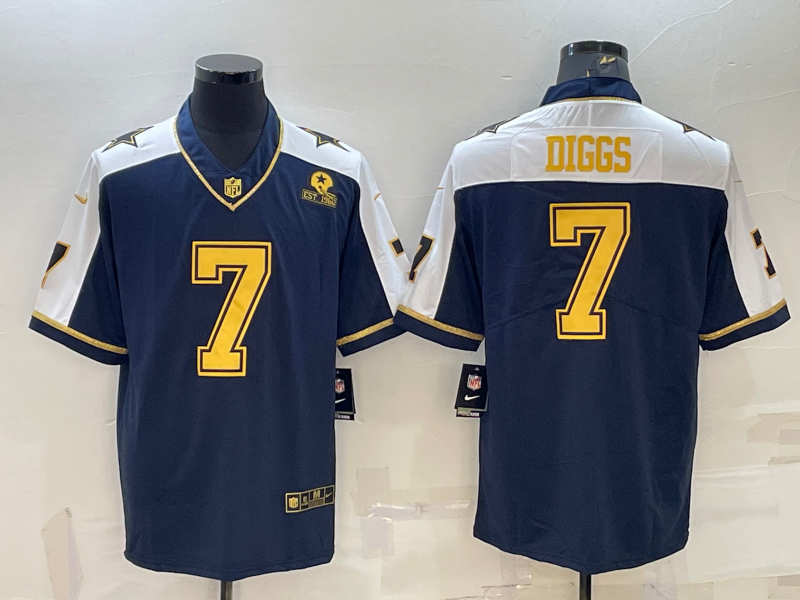 Men's Dallas Cowboys Trevon Diggs #7 Navy Player Game Jersey1