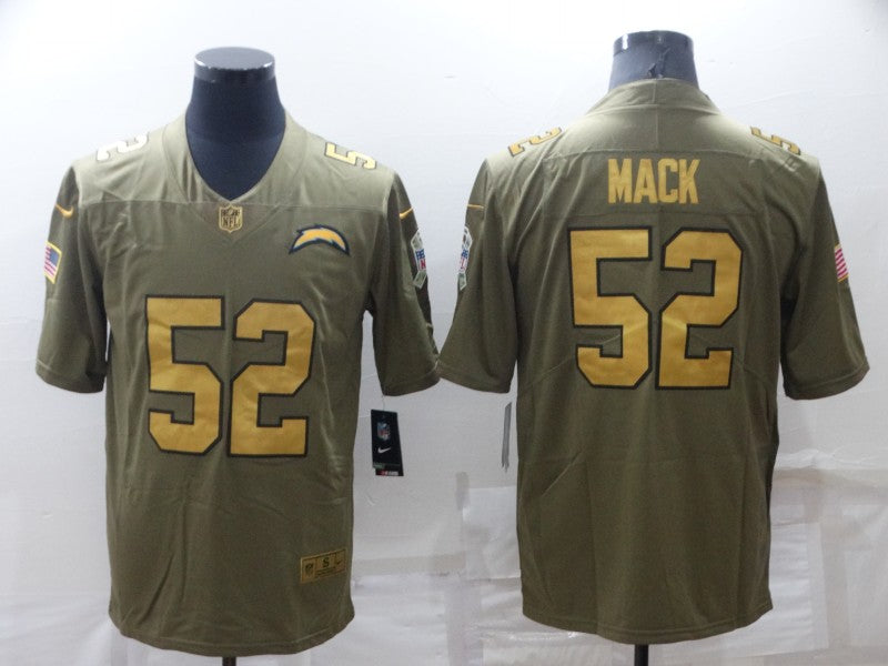 Men's Los Angeles Chargers Khalil Mack #52 Brown Team Game Jersey1