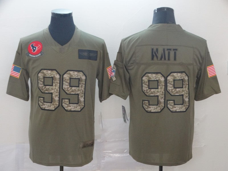 Men's Houston Texans J.J. Watt #99 Brown Game Player Jersey1