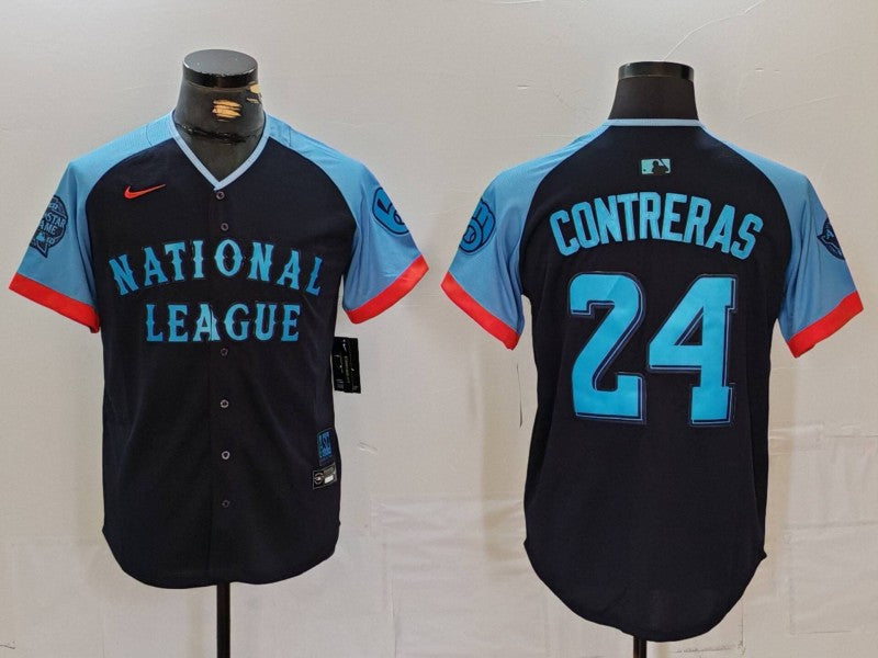 Men's National League Christian Yelich #24 Navy 2024  All-Star Game Limited Player Jersey1