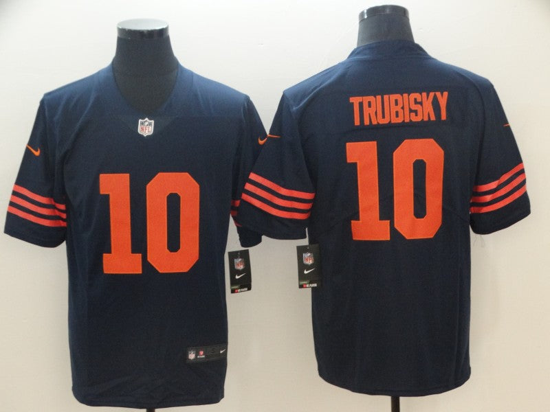 Men's Chicago Bears Mitch Trubisky #10 Navy Game Player Jersey1