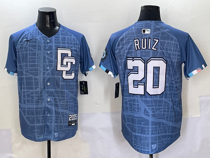 Men's Washington Nationals Keibert Ruiz #20 Blue 2025 City Connect Limited Player Jersey1