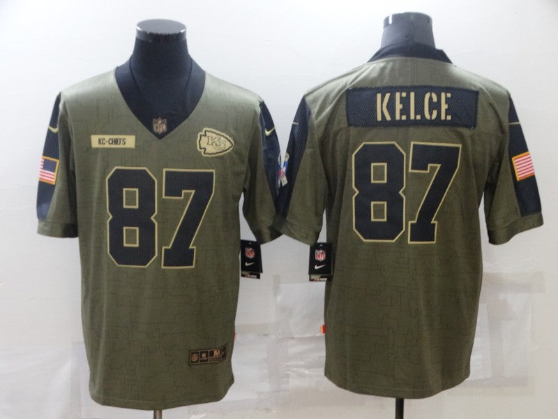 Men's Kansas City Chiefs Travis Kelce #87 Brown Game Jersey1