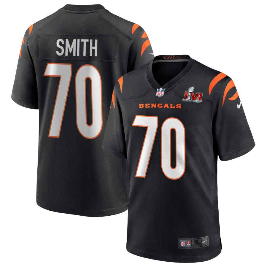 D'Ante Smith Cincinnati Bengals  Super Bowl LVI Game Jersey - Black
