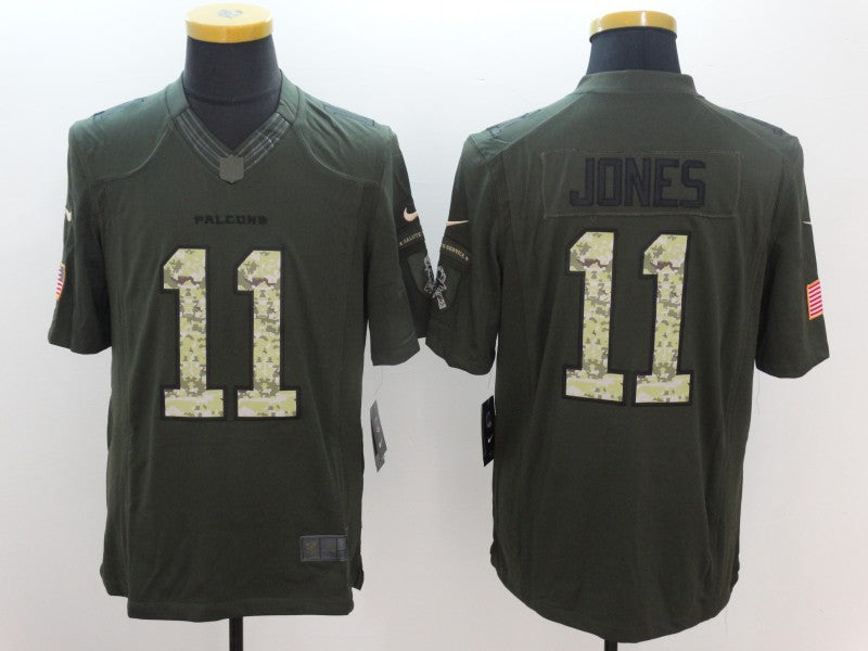 Men's Atlanta Falcons Julio Jones #11 Army Green Game Jersey1