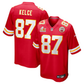 Men's Kansas City Chiefs Travis Kelce  Red Super Bowl LIX Game Jersey