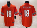 Men's Chicago Bears Caleb Williams #18 Orange Alternate 2024  Draft Game Jersey1