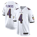 Zay Flowers Baltimore Ravens   Game Jersey -  White