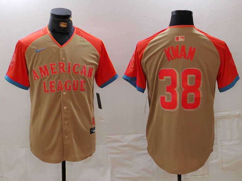Men's American League Steven Kwan #38 Cream 2024  All-Star Game Limited Player Jersey1