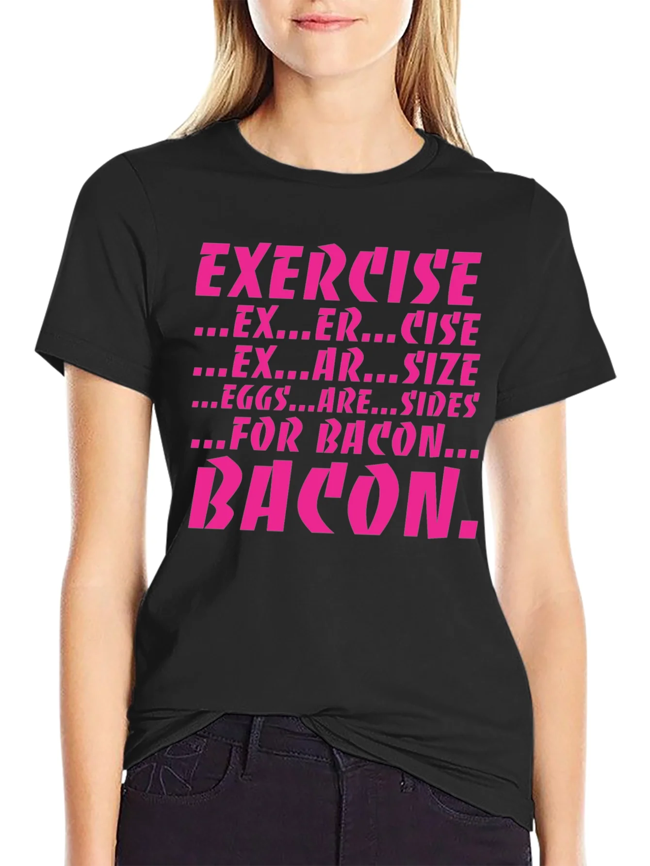 Exercise Bacon Funny Graphic T-Shirt