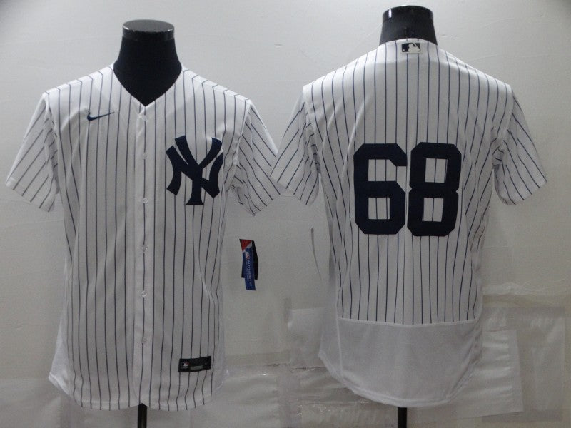 Men's New York Yankees Dellin Betances #68 White Replica Player Name Jersey1
