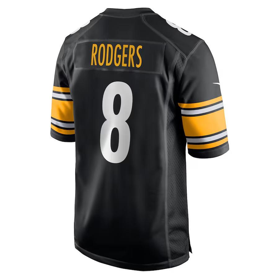 Men's Pittsburgh Steelers Aaron Rodgers  Black Game Jersey