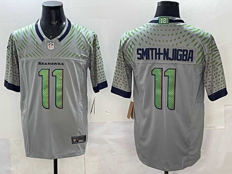 Men's Seattle Seahawks Jaxon Smith-Njigba #11 Wolf Gray 2025 Rivalries Collection Limited Jersey
