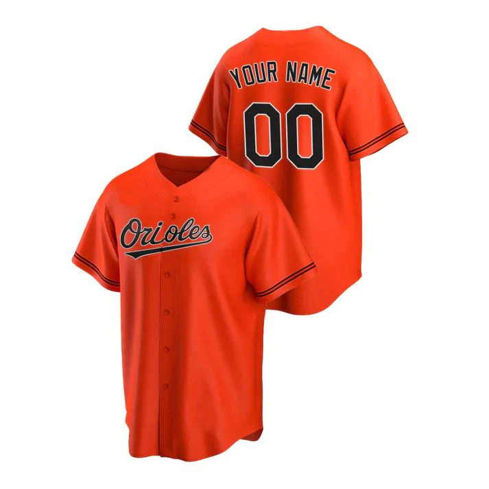 Men's Baltimore Orioles Orange Replica Custom Jersey
