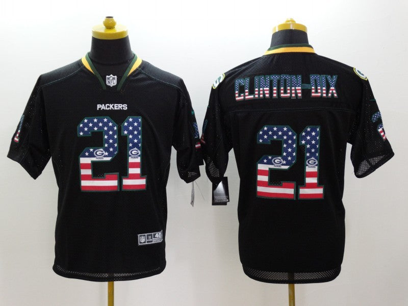 Men's Green Bay Packers Ha Ha Clinton-Dix #21 Black Game Jersey1