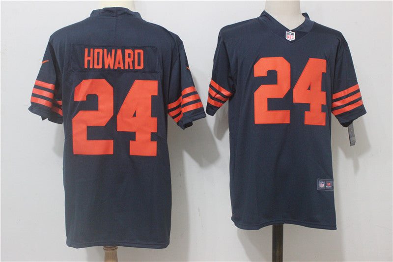 Men's Chicago Bears Jordan Howard #24 Navy Game Jersey1
