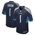 Number 1 Groom Tennessee Titans  Game Jersey - Navy