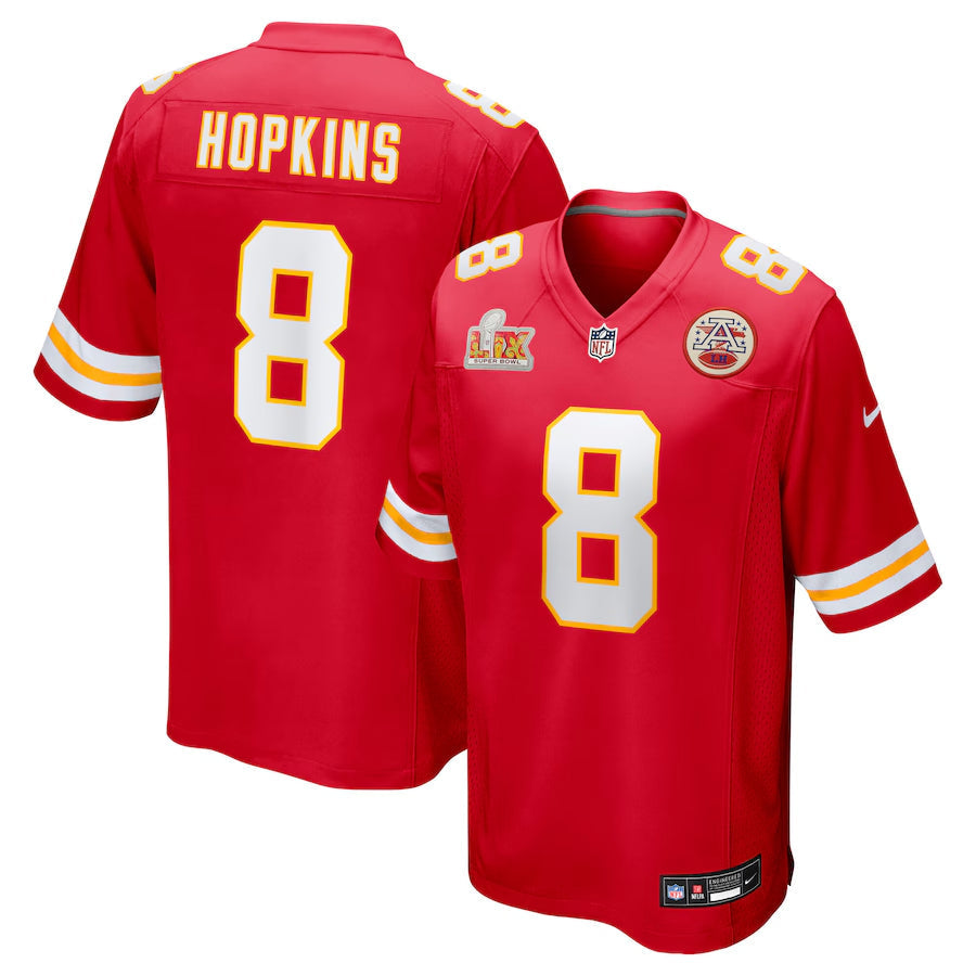 Men's Kansas City Chiefs DeAndre Hopkins  Red Super Bowl LIX Game Player Jersey