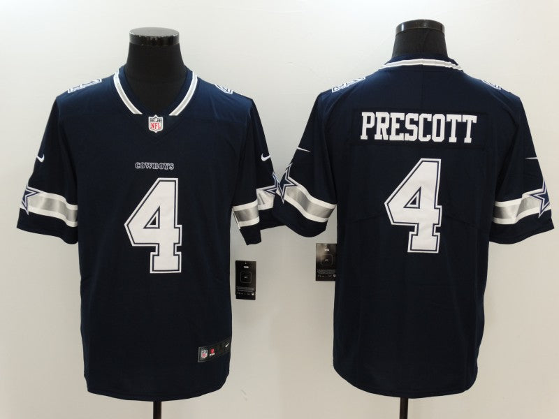 Men's Dallas Cowboys Dak Prescott #4 Navy Game Player Jersey1