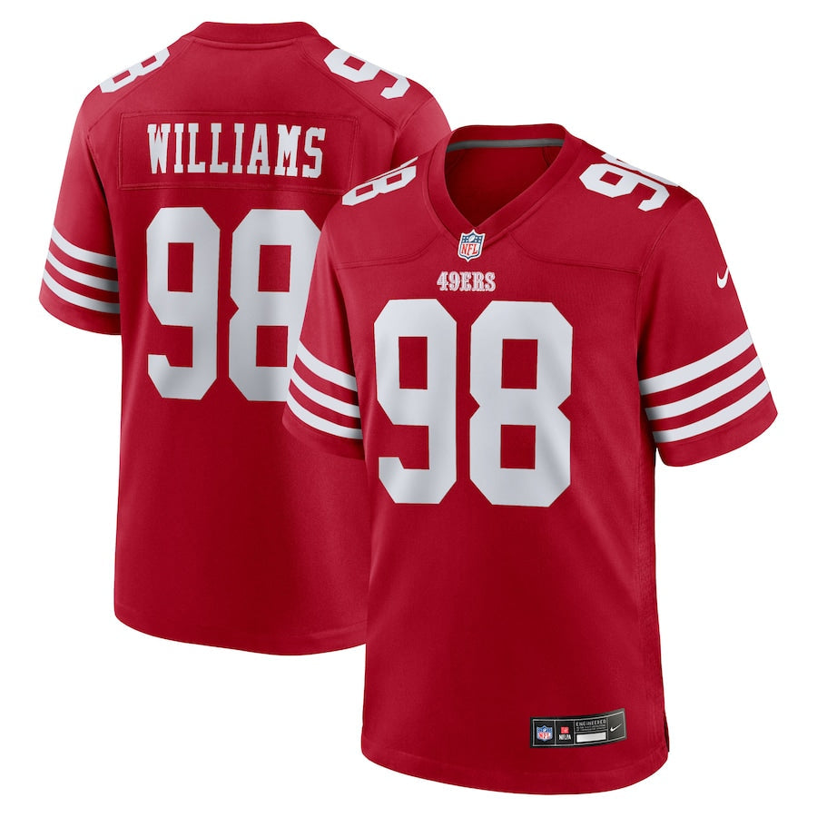 Men's San Francisco 49ers Mykel Williams  Scarlet 2025  Draft First Round Pick Game Jersey