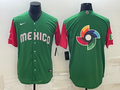 Men's 2023 World Baseball Classic Mexico Green/Red Jersey1