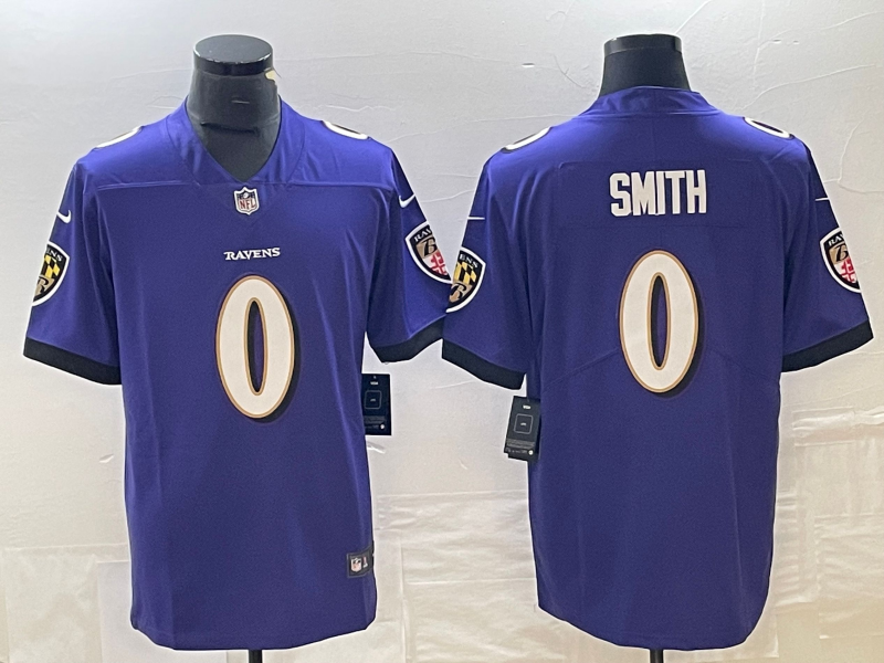 Men's Baltimore Ravens Roquan Smith #0 Purple Team Game Jersey1