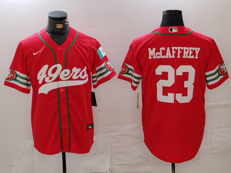 Men's San Francisco 49ers Christian McCaffrey #23 Scarlet Player Game Jersey2