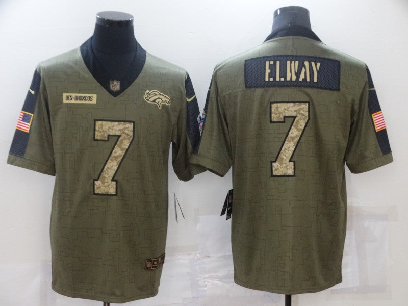 Men's Denver Broncos John Elway #7 Brown Game Player Jersey1