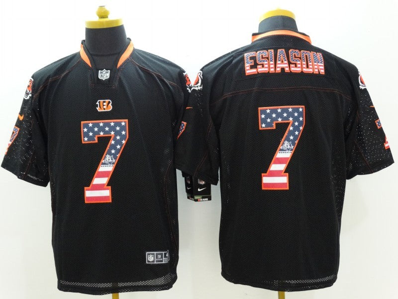 Men's Cincinnati Bengals Boomer Esiason #7 Black Game Jersey1