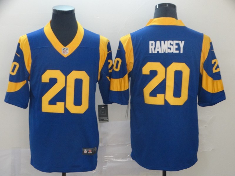 Men's Los Angeles Rams Jalen Ramsey #20 Blue Game Jersey1