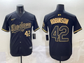 Men's Los Angeles Dodgers Jackie Robinson #42 Black Team Player Jersey