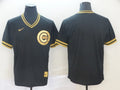 Men's Chicago Cubs Black Blank Replica Jersey1