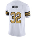 #32 Tyrann Mathieu Player NO.Saints White Vapor Limited Football Jerseys