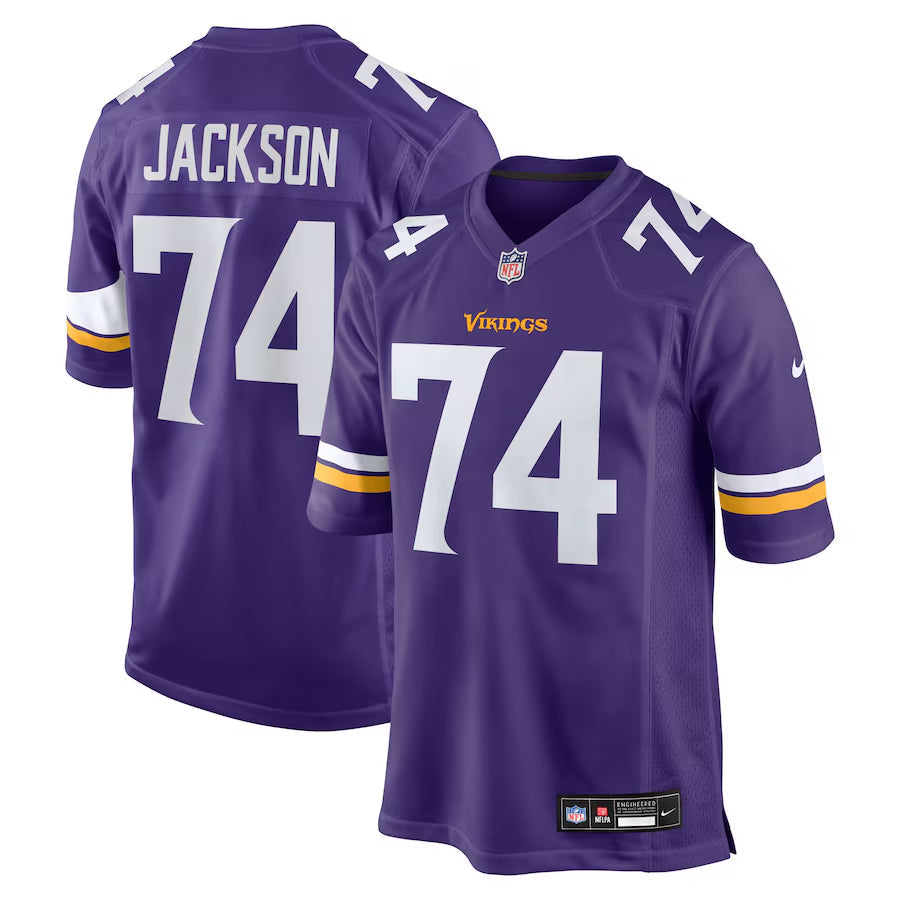 Men's Minnesota Vikings Donovan Jackson  Purple 2025  Draft First Round Pick Game Jersey