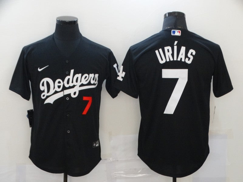 Men's Los Angeles Dodgers Julio Urias #7 Black Stitched Jersey1