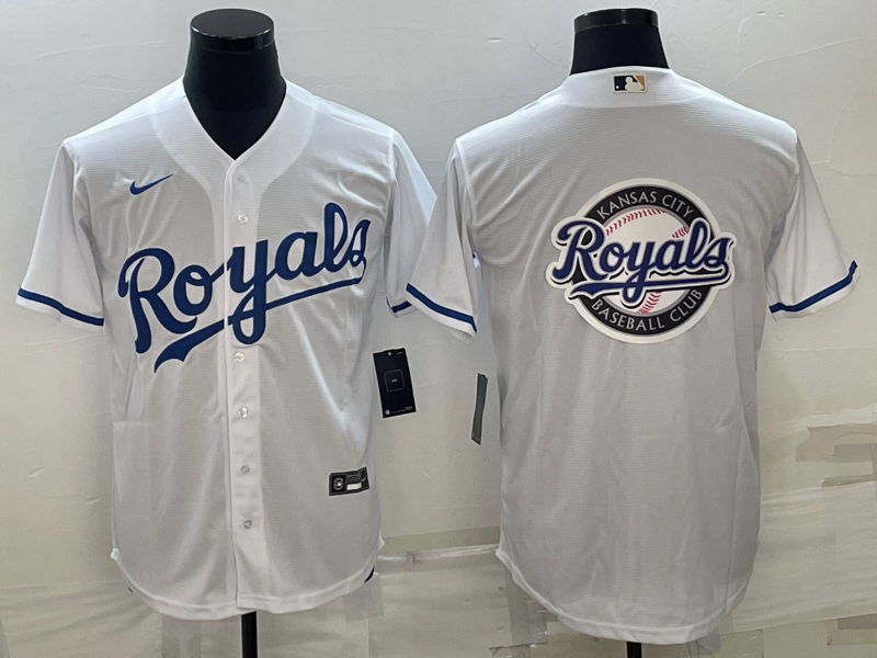 Men's Kansas City Royals White Alternate Replica Team Logo Jersey1