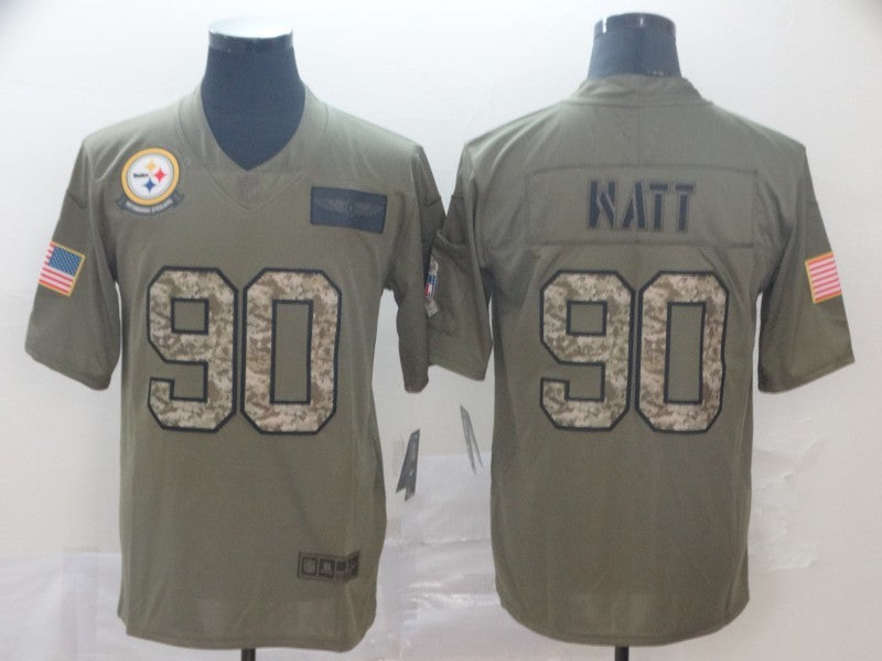 Men's Pittsburgh Steelers T.J. Watt #90 Brown Authentic Game Jersey1