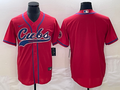 Men's Chicago Cubs Red Blank Replica Jersey1